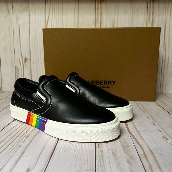 Burberry Thompson Leather Slip-On Sneaker Black 39 / 9 - Picture 2 of 8